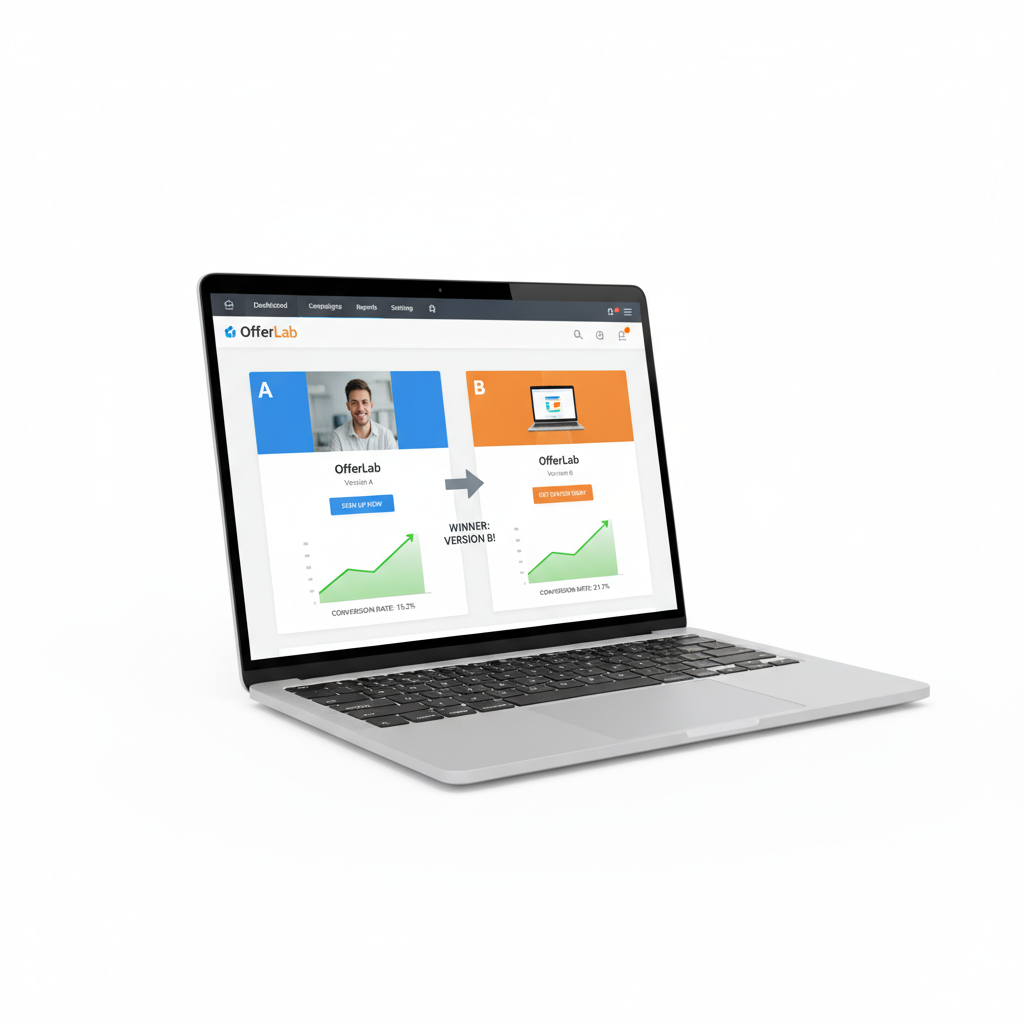 OfferLab Product Mockup - A sleek, modern interface for conversion optimization