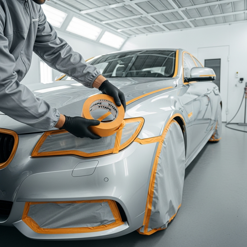 Эластичный скотч для кривых линий при покраске авто