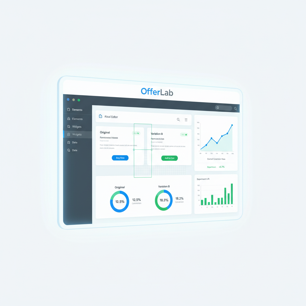 OfferLab Product Mockup - Software interface showing analytics and optimization tools