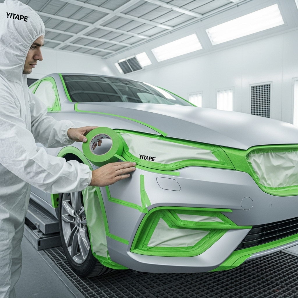 Process of wet sanding a step from tape on a car
